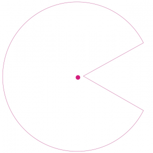Pacman: single 8" diameter circle Die Cutting with dot