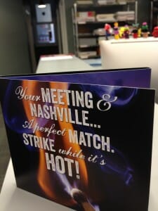 a brochure with an image of a flaming match on it.
