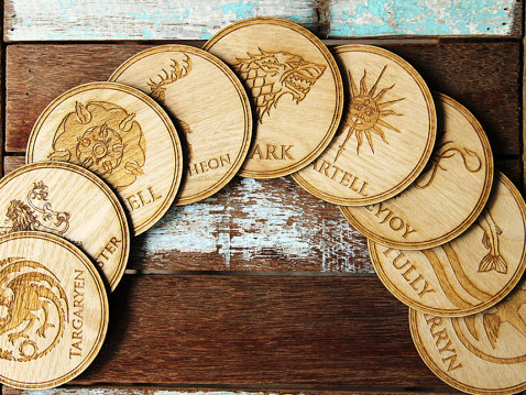 Game of Thrones wood coasters