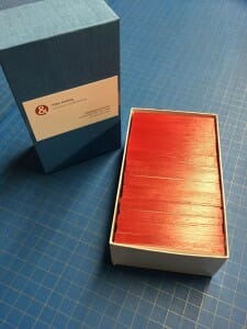 Packaged edge-painted business cards