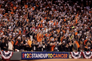 MLB fans honor loved ones who have fought cancer - photo by Christian Petersen