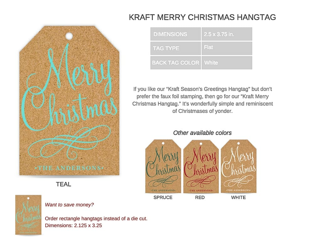 Kraft Merry Christmas Hangtag Info