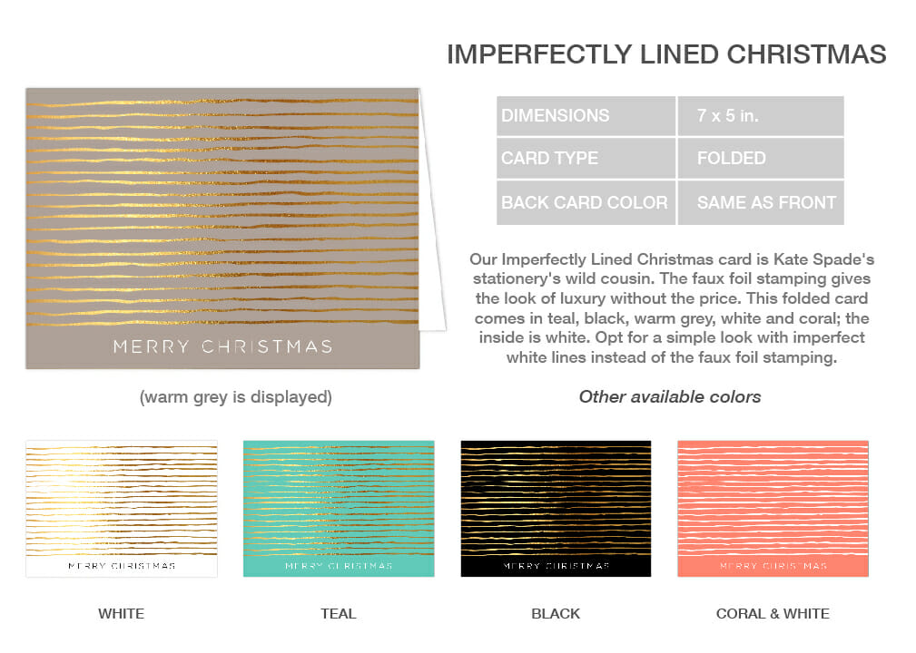 imperfectly lined Christmas cards