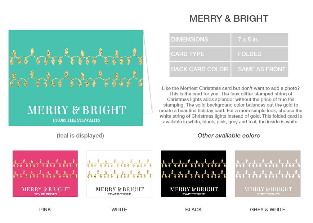 Merry and bright holiday cards
