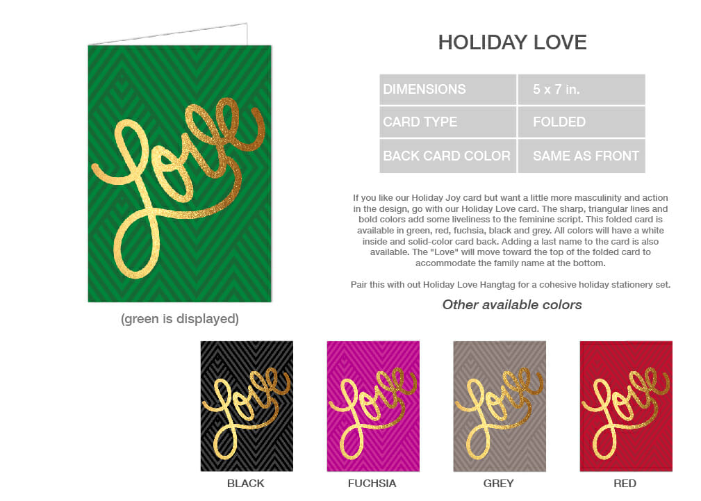Holiday love cards
