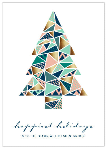Triangle Christmas Tree Holiday Business Cards