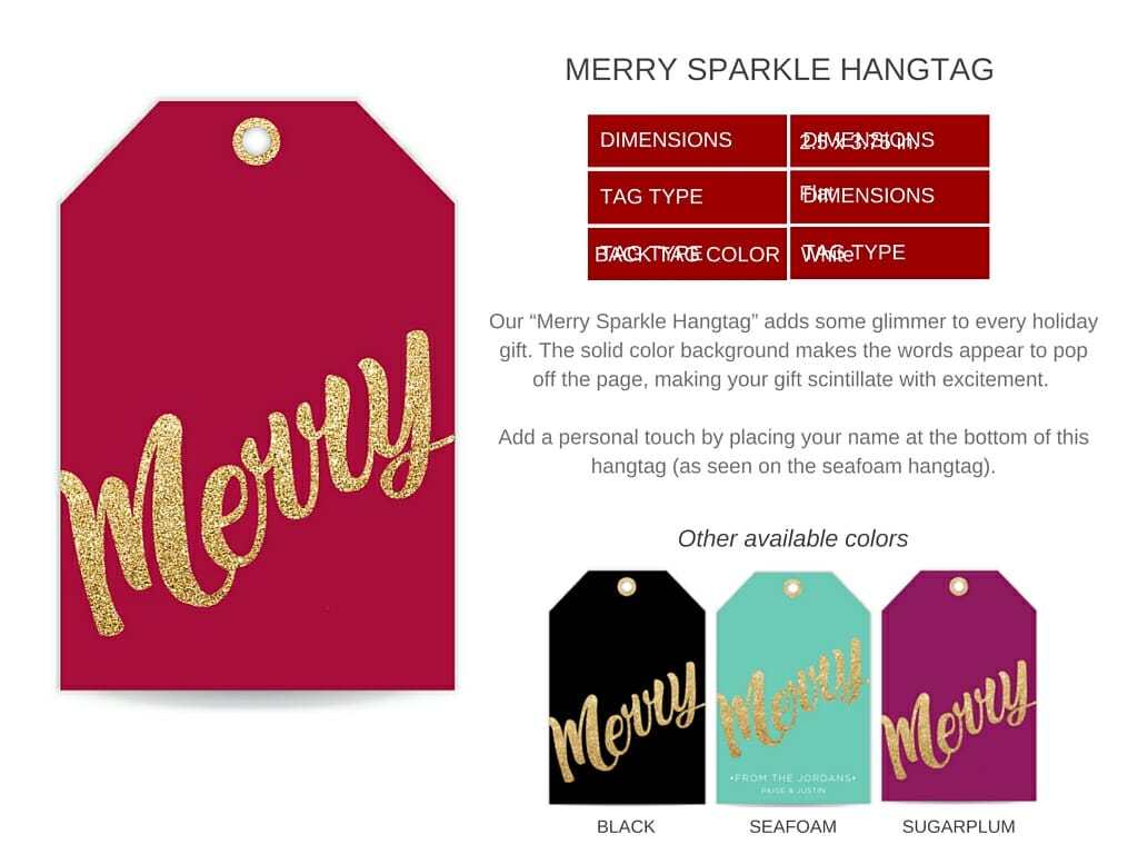 Merry Sparkle Hangtag Details