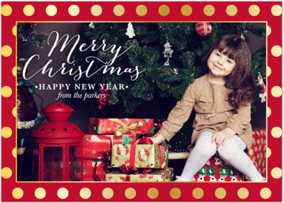 Polka-Dotted Christmas holiday card