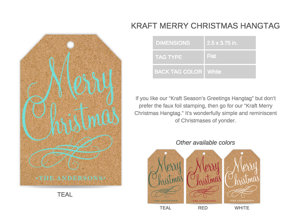 Kraft Merry Christmas Hangtag Details