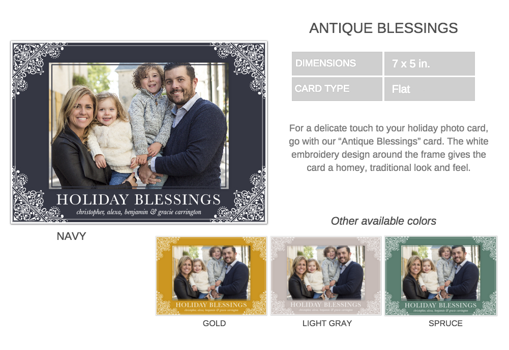 Antique blessings holiday card