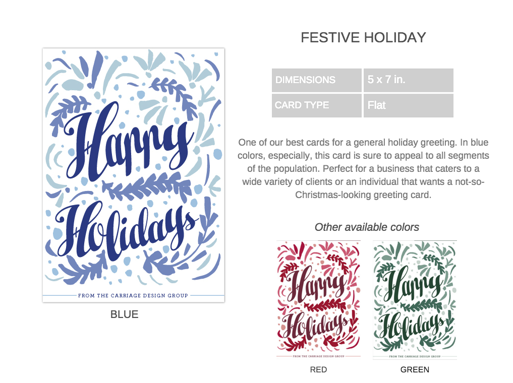 Festive Holiday Card details