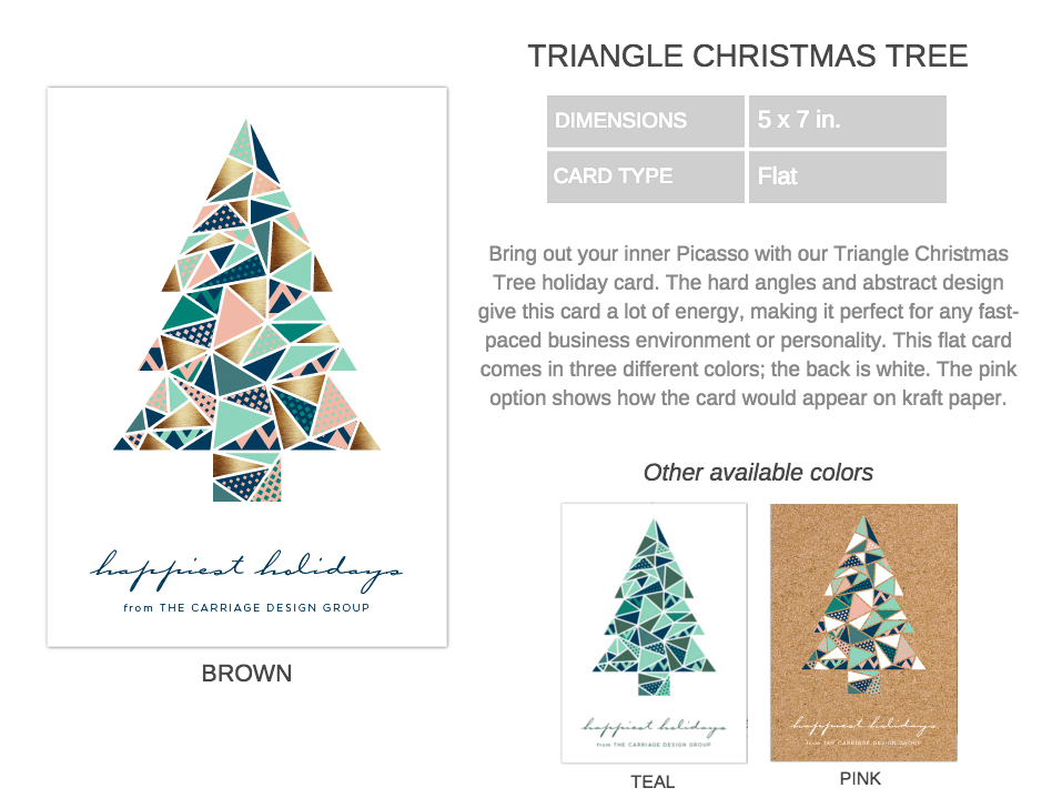 Triangle Christmas Tree Holiday Business Cards details