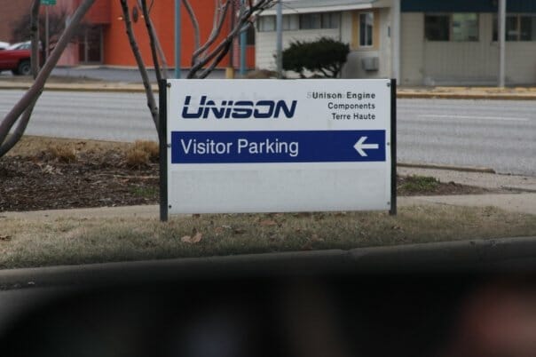 Unison visitor parking sign