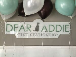 Dear Addie acrylic storefront signs