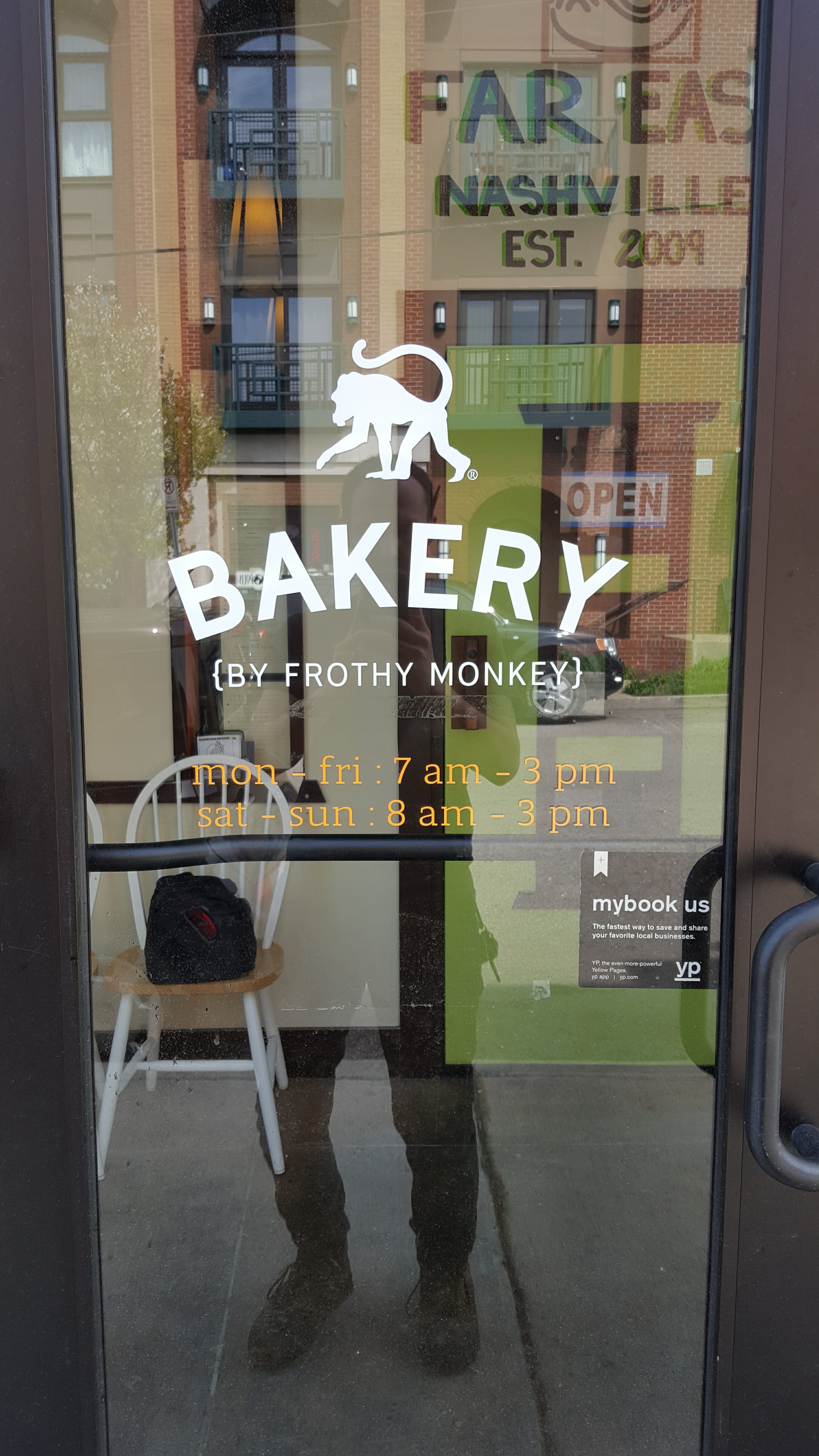 Frothy Monkey Bakery Window Decal